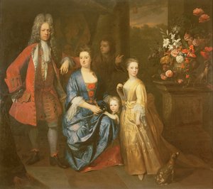 Eversti Andrew Bissett ja hänen perheensä, 1708